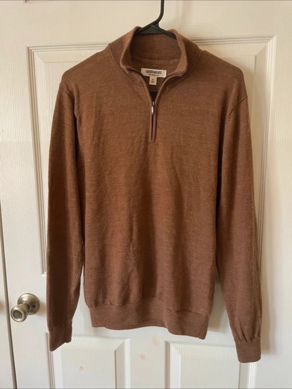 Goodthreads Men's Brown Half-Zip Sweater Size M